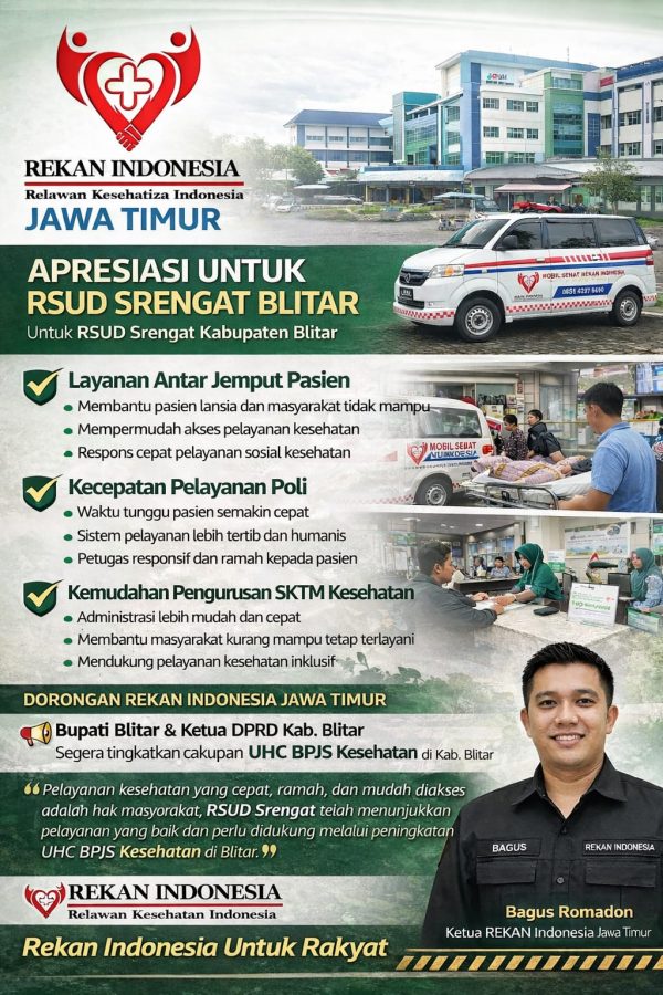REKAN Indonesia Jatim Apresiasi Pelayanan RSUD Srengat, Dorong Pemkab Blitar Percepat UHC BPJS Kesehatan