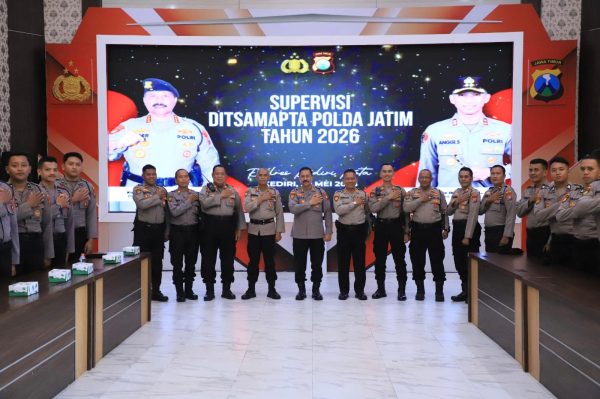 Polisi Humanis Jadi Penekanan Supervisi Ditsamapta Polda Jatim di Polres Kediri Kota