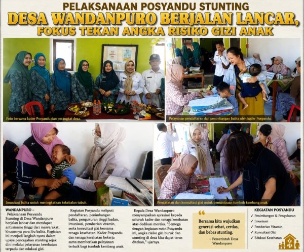 Pelaksanaan Posyandu Stunting Desa Wandanpuro Berjalan Lancar, Fokus Tekan Angka Risiko Gizi Anak