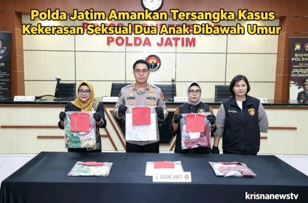 Polda Jatim Amankan Tersangka Kasus Kekerasan Seksual Dua Anak Dibawah Umur