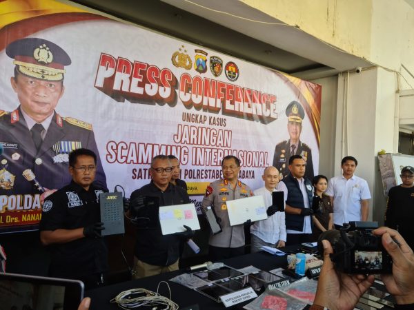 Polrestabes Surabaya Amankan 45 Tersangka dari Pengembangan Penyidikan Kasus Siber Internasional