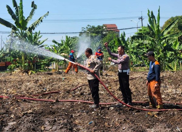 Polres Pelabuhan Tanjungperak Bergerak Cepat Selamatkan Lahan Jagung dari Ancaman Kekeringan